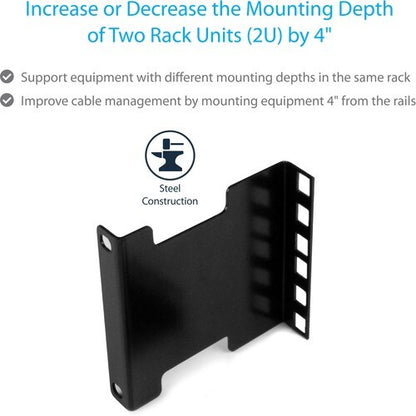 RAIL DEPTH ADAPTER FOR RACKS - 4 IN - 2U