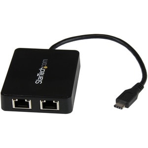 DUAL USB-C TO GBE ADAPTER W/ USB PORT
