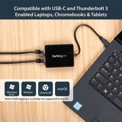 DUAL USB-C TO GBE ADAPTER W/ USB PORT
