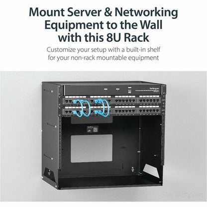 8U WALL-MOUNT SERVER RACK WITH SHELF