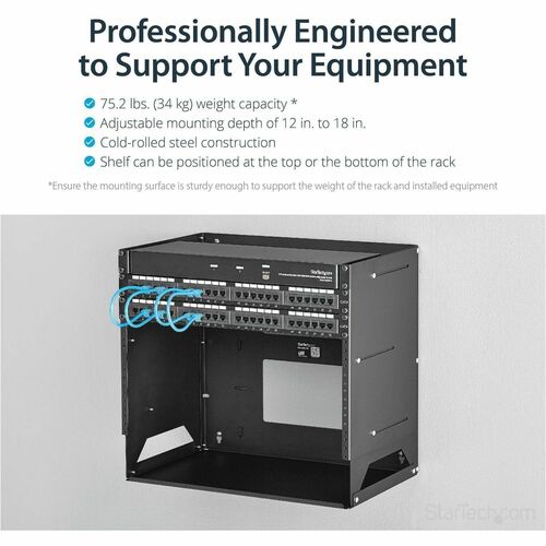 8U WALL-MOUNT SERVER RACK WITH SHELF