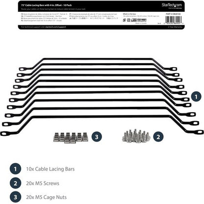 Horizontal Cable Lacing Bar - 4in Offset