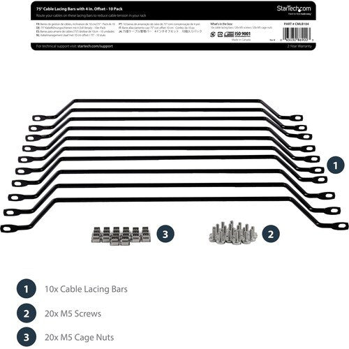 Horizontal Cable Lacing Bar - 4in Offset