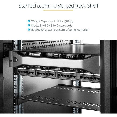Vented 1U Rack Shelf - 7in Deep