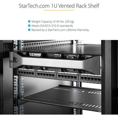 Vented 1U Rack Shelf - 7in Deep