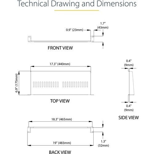 Vented 1U Rack Shelf - 7in Deep