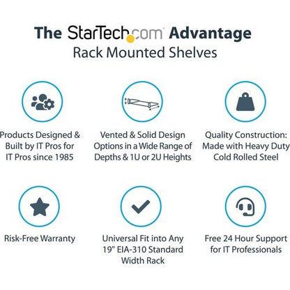 Vented 1U Rack Shelf - 7in Deep