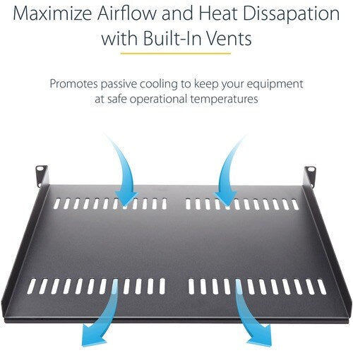 Vented 1U Rack Shelf - 7in Deep