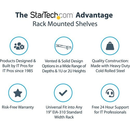 1U Rack Shelf - 10in Deep