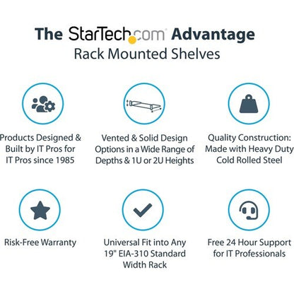 1U Rack Shelf - 10in Deep