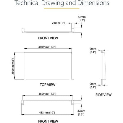 1U Rack Shelf - 10in Deep