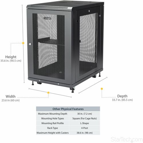 Server Rack Cabinet - 31in Deep - 18U