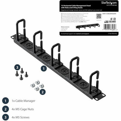 1U Server Rack Cable Management Panel