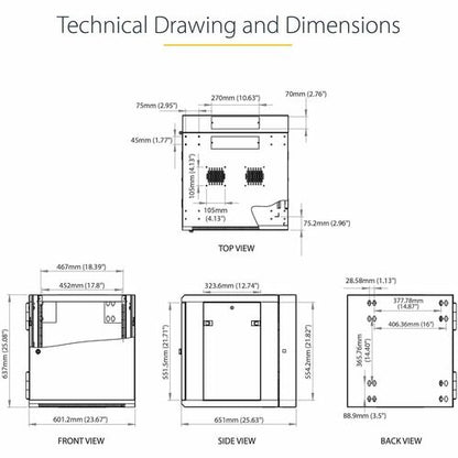 12U Wall Mount Rack Cabinet with Hinge