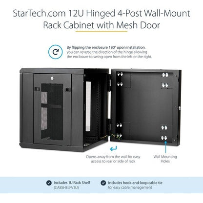 12U Wall Mount Rack Cabinet with Hinge