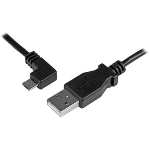 0.5m Left Angle Micro USB Cable - 24AWG