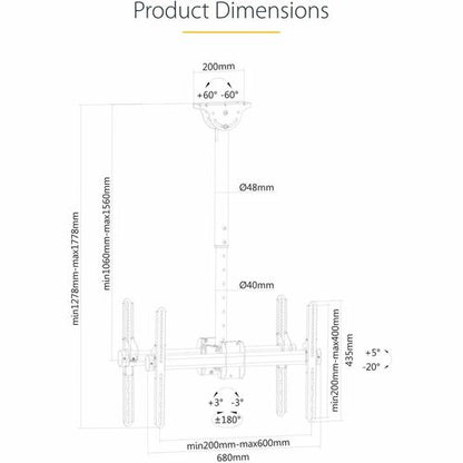 TV Mount - Ceiling - Dual Back to Back