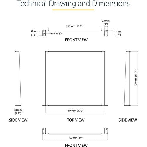 Shelf - Rack Mount Tray - 1U - 16in Deep