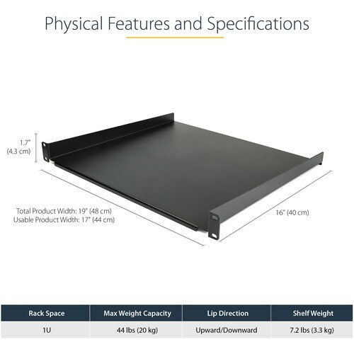 Shelf - Rack Mount Tray - 1U - 16in Deep