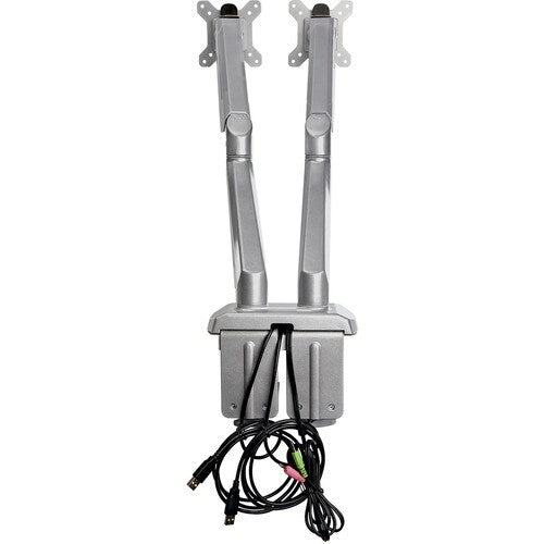 Desk Mount Dual Monitor Arm w/ USB/Audio