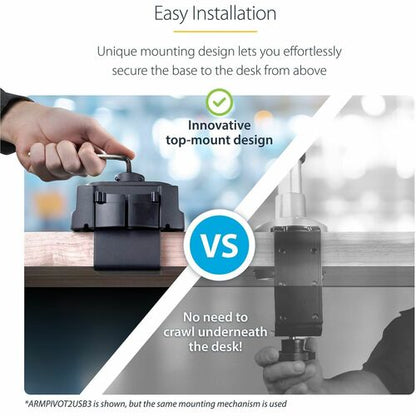 Slim Single Monitor Arm with USB Ports