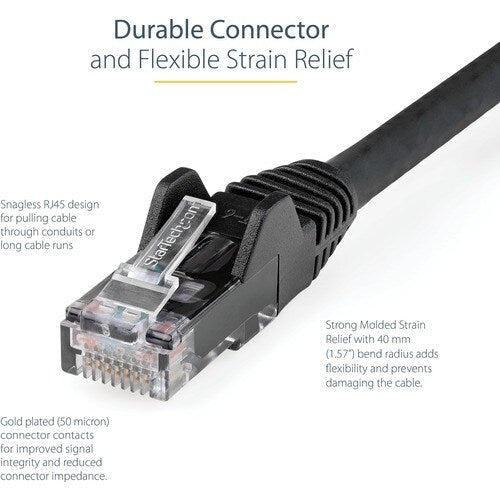 3m LSZH CAT6 Ethernet Cable 10GbE, Black