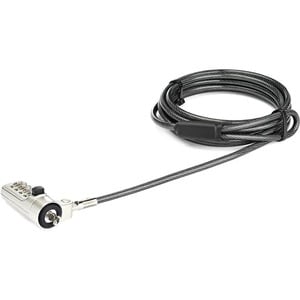 6ft Laptop Cable Lock Combo - Wedge Slot