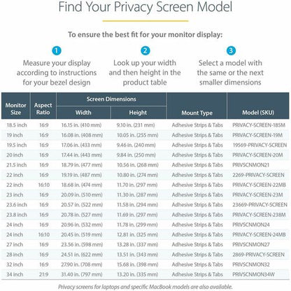 22 inch Monitor Privacy Screen Filter