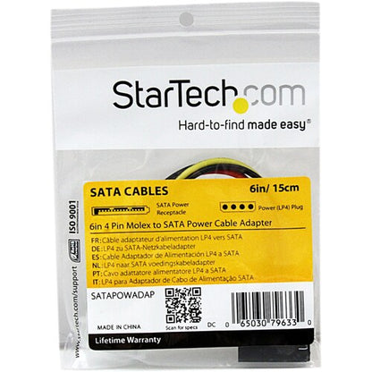 6in Molex to SATA Power Cable Adapter