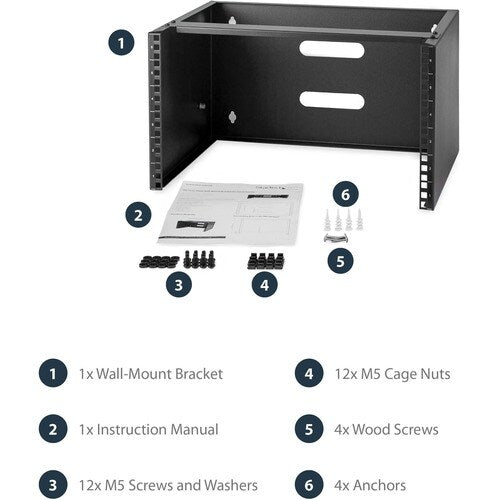 6U 12in Deep Wall Mounting Bracket