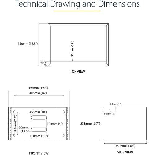 6U 12in Deep Wall Mounting Bracket