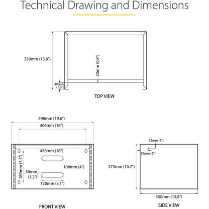 6U 12in Deep Wall Mounting Bracket