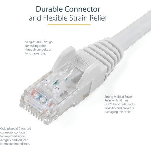 10m White Snagless UTP Cat6 Patch Cable