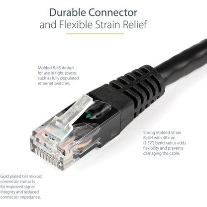 10 FT BLACK MOLDED CAT6 UTP PATCH CABLE