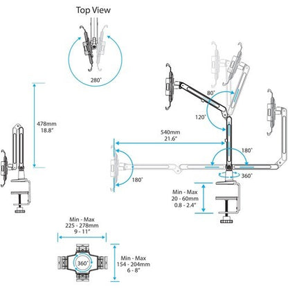 Desk Mount Tablet Stand - White