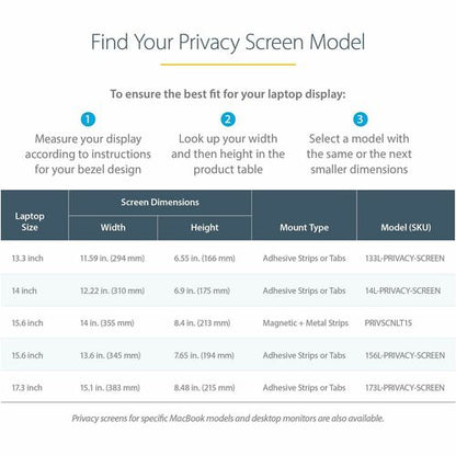 Privacy Screen -15 inch - Magnetic