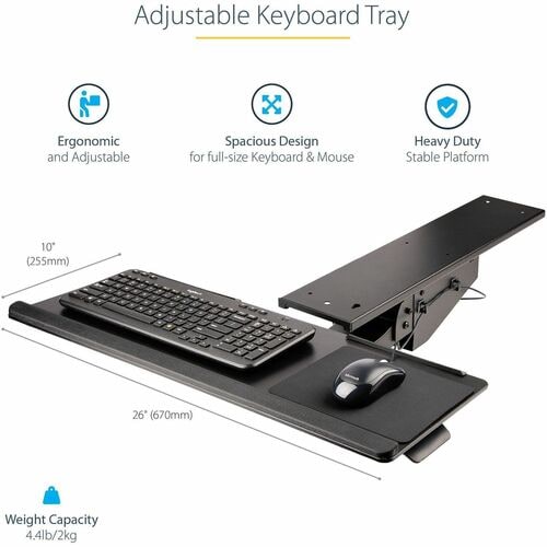 Under Desk Keyboard Tray - Adjustable