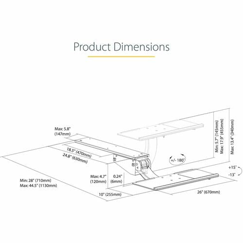 Under Desk Keyboard Tray - Adjustable