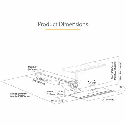 Under Desk Keyboard Tray - Adjustable
