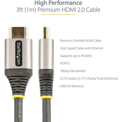 3ft 1m Certified HDMI 2.0 Cable 4K 60Hz