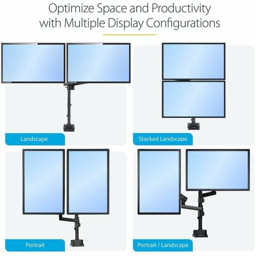 Desk Mount Dual Monitor Arm - 32in VESA