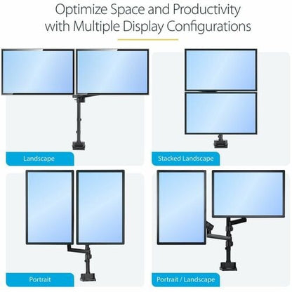 Desk Mount Dual Monitor Arm - 32in VESA