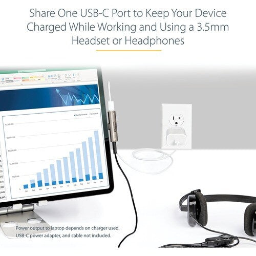 USB C Audio Charge Adapter 3.5mm Jack/PD