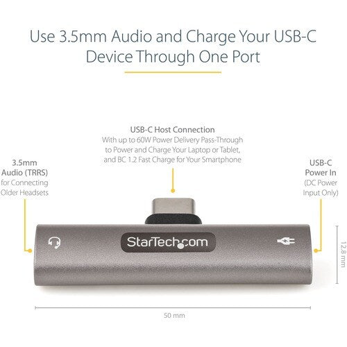 USB C Audio Charge Adapter 3.5mm Jack/PD