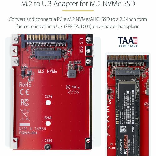 M.2 to U.3 Adapter For M.2 NVMe SSDs