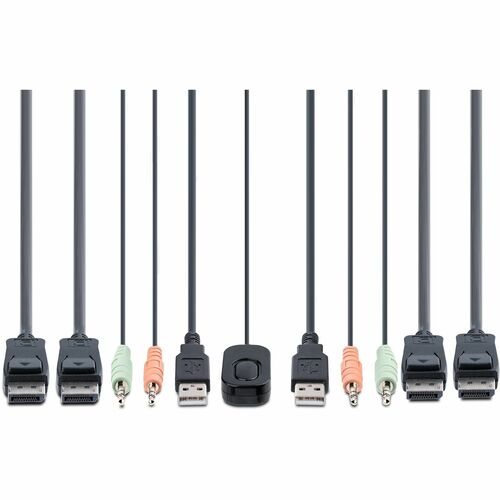 2-Port Dual-Monitor Cable KVM Switch