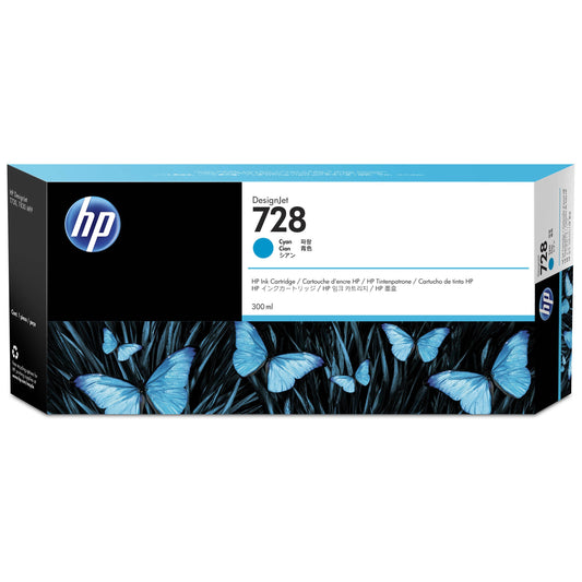 HP 728 300-ml Cyan Ink Crtg